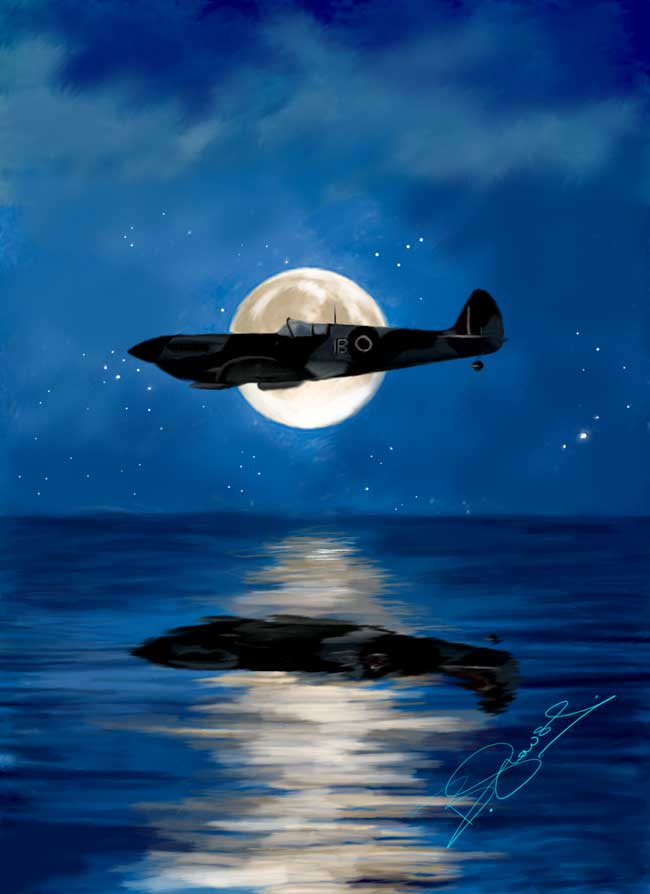 moonlight flight painting