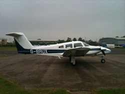 G-BRUX twin engine side view